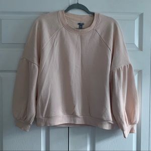 Blush Aerie Cropped Crew Neck Sweater